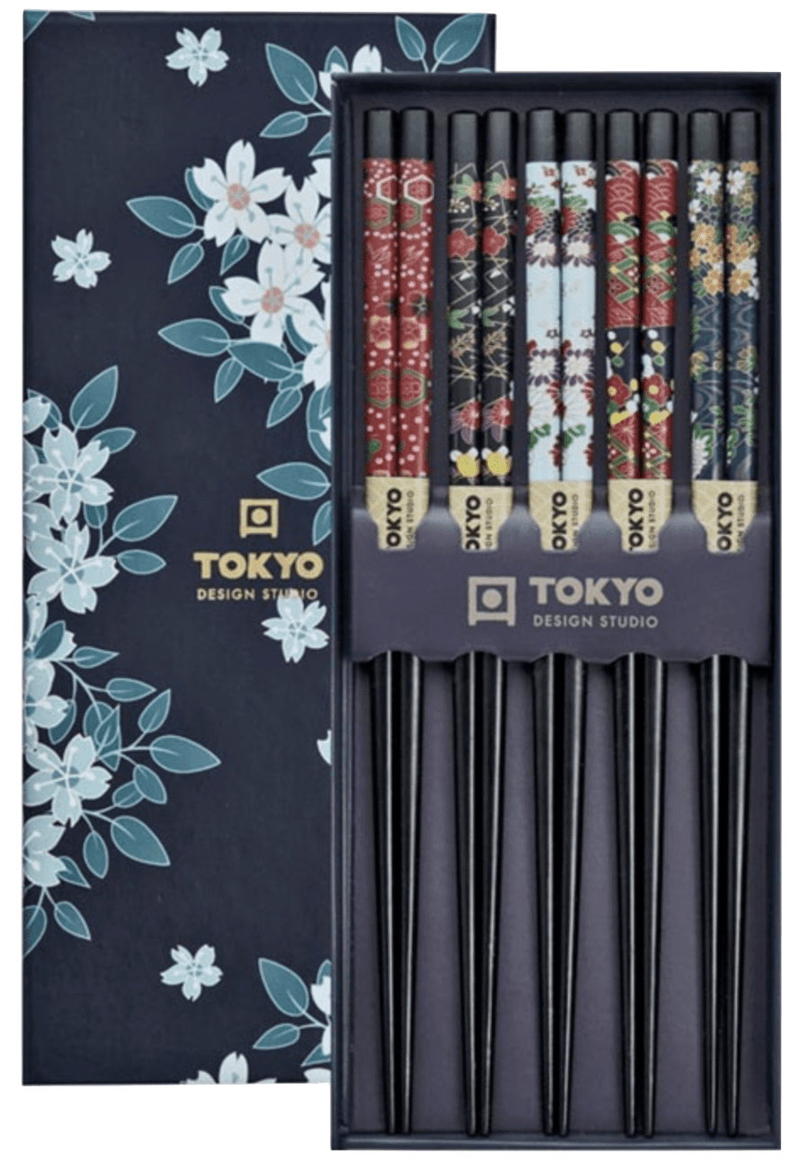 TOKYO DESIGN - SET DE 5 PAIRES DE BAGUETTES FLEURS DE CERISIER